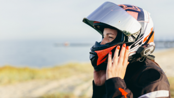 Female motorsports rider